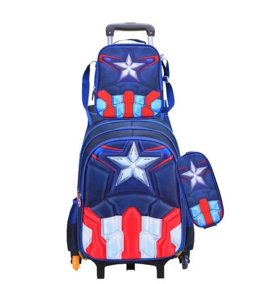 Kit Mochila Escolar Vingadores Rodinha  - 3 Peças