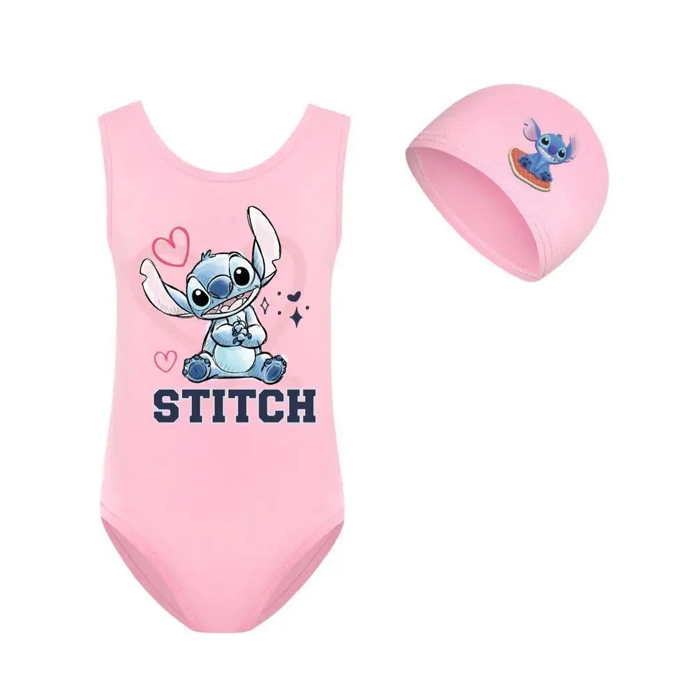 Maiô Infantil com Touca - Personagem Disney Stitch